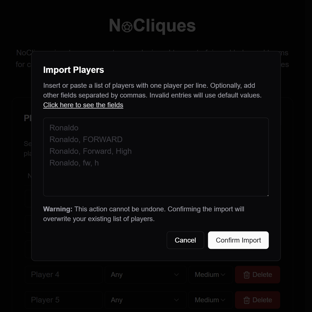 Project NoCliques Tech Screenshot